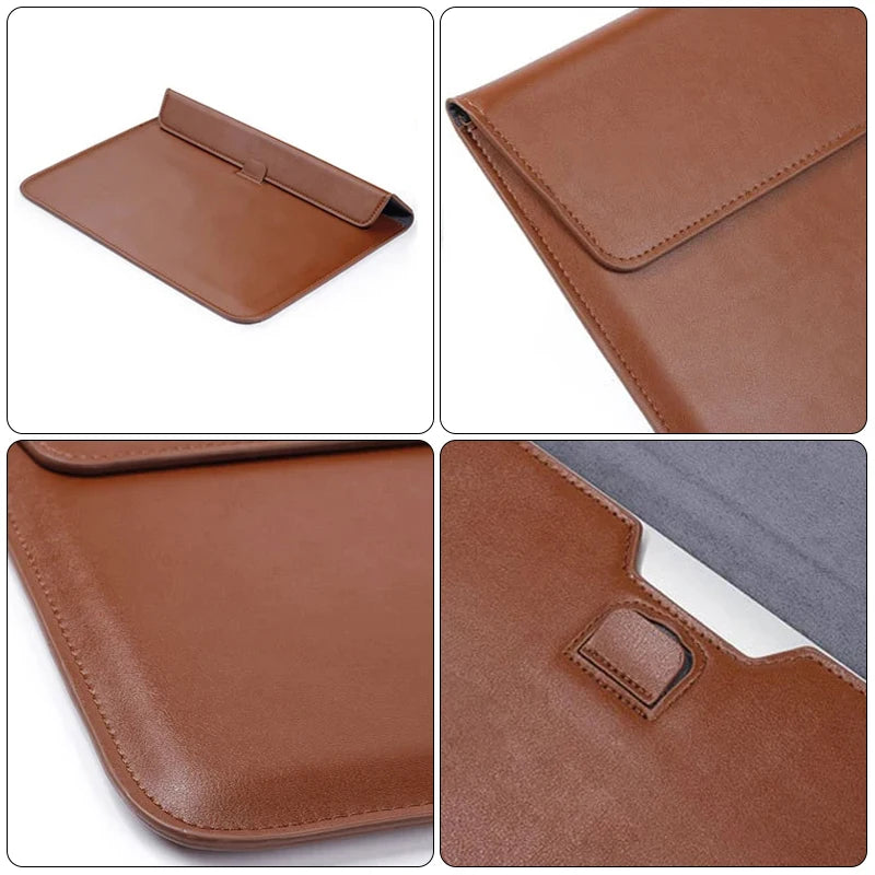 Pochette ordinateur cuir homme avec finition grainée
