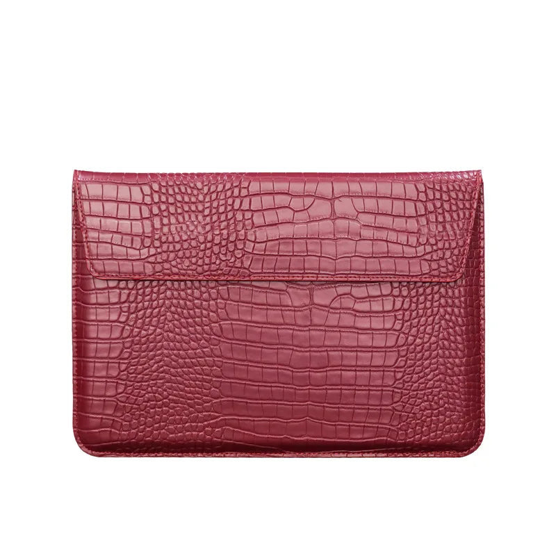 Pochette ordinateur cuir homme 13 pouces - framboise